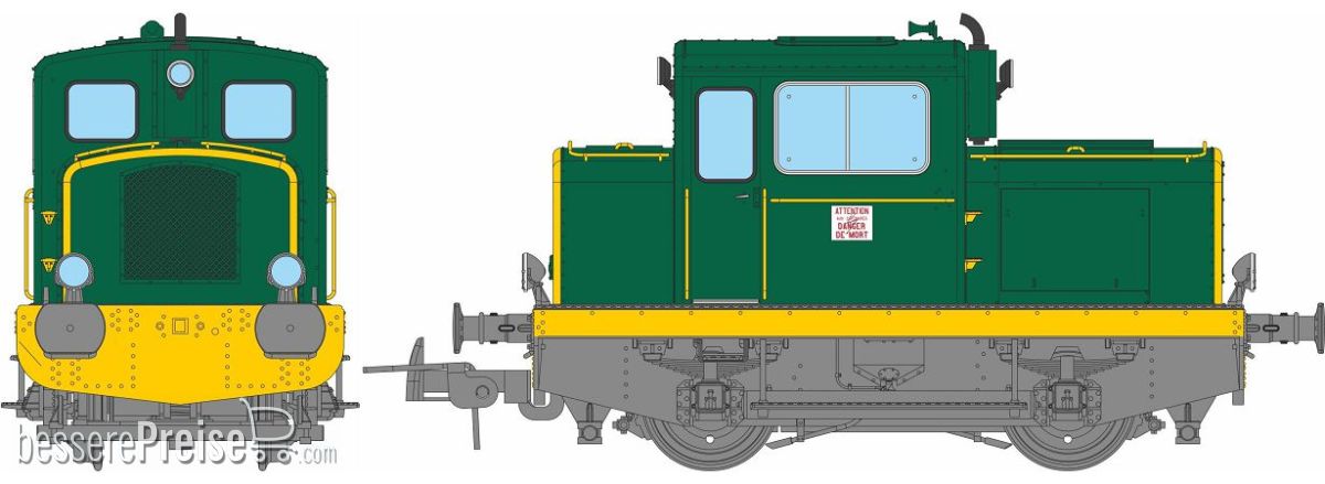 MOYSE 32 TDE, INDUSTRIAL, Marchal light, GREEN Yellow line, DCC Sound