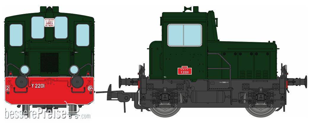 Y-2201 Origin GREEN 306 - red front beam, Era III DCC SOUND