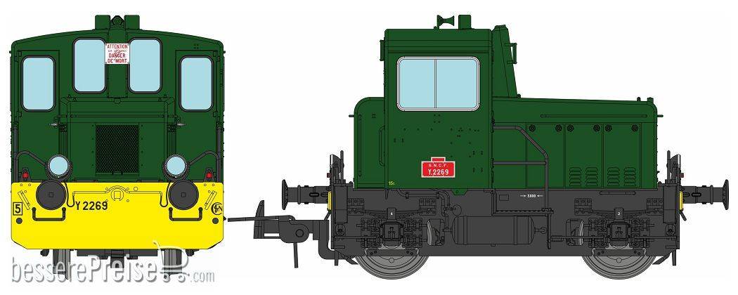 Y-2269 GREEN 301 - yellow front beam, black frame, Era III/IV DCC SOUND