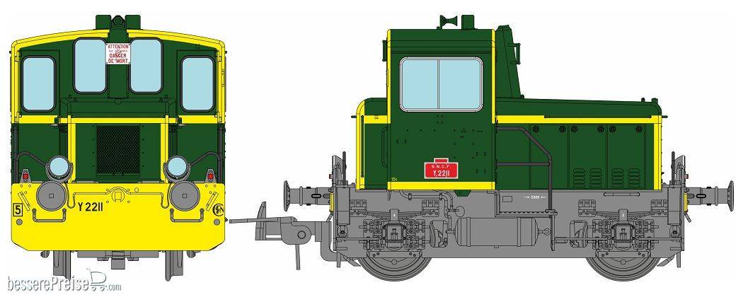 Y-2211 GREEN 301 - yellow front beam, grey frame, Era IV Analog