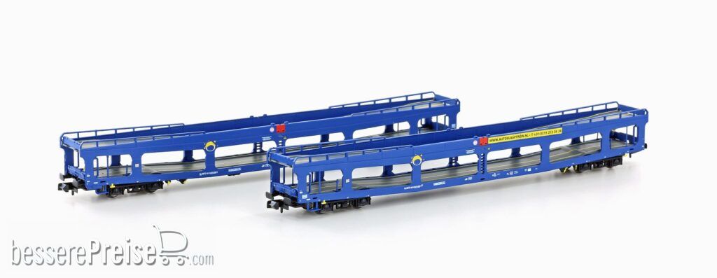 2er Set Autotransportwagen DDm 916 EETC, Ep.VI, blau - Lemke