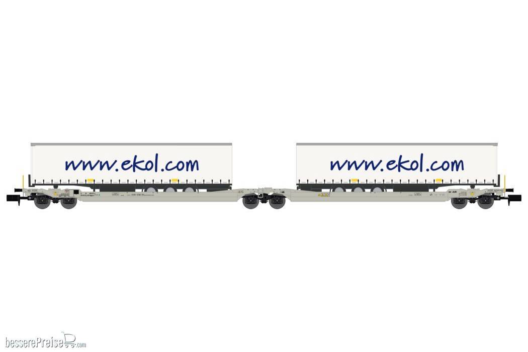 Twin car Sdggmrs AAE + 2 trailers EKOL Logistic – Era V-VI