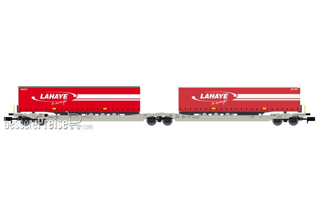 Twin car Sdggmrs AAE Hupac Intermodal + 2 trailers LAHAYE – Era V-VI