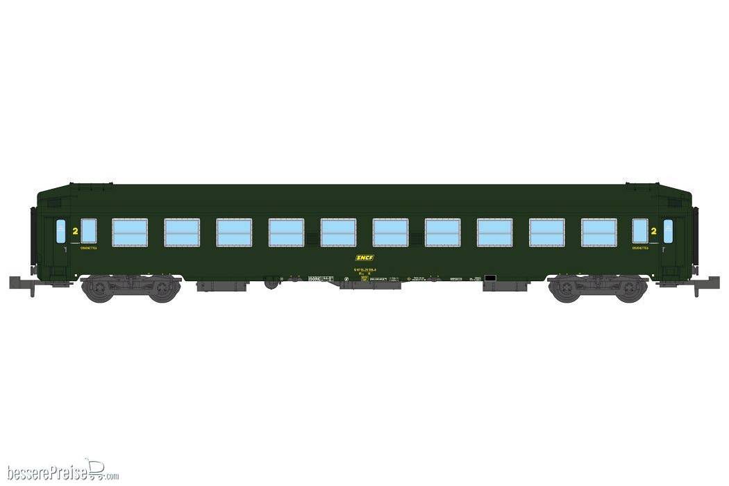 UIC SLEEPING CAR, High roof Green 301, Yellow framed logo Era IV
