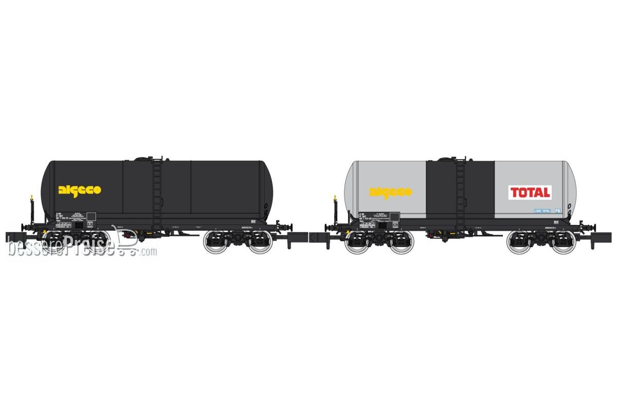 Set of 2 ANF ALGECO / ALGECO TOTAL Bogies Y 23M petroleum products transport Era IV
