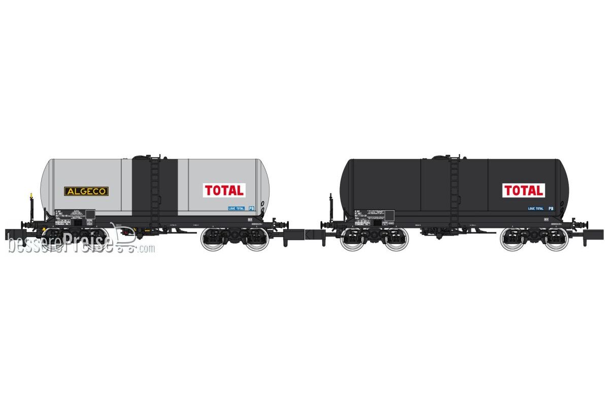 Set of 2 ANF ALGECO / TOTAL Bogies Y 25S petroleum products transport Era IV