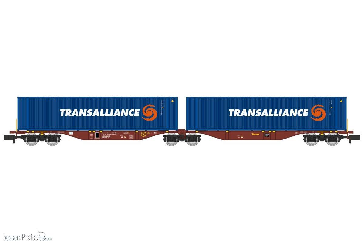Sggmrss 90 TOUAX wagon + 2 x 45’ TRANSALLIANCE containers, Era VI