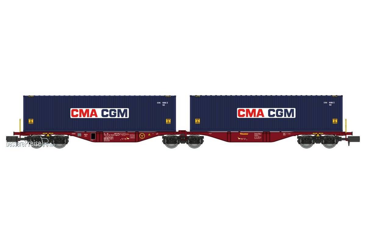 Sggmrss 80 TOUAX wagon + 2 x 40' CGA-CGM containers Era VI