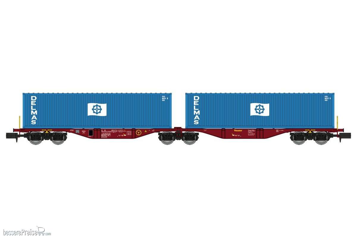 Sggmrss 80 TOUAX wagon + 2 x 40' DELMAS containers Era VI