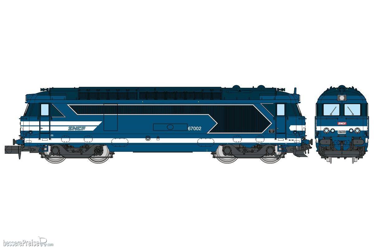 Diesel locomotive BB 67002 Blue livery, noodles logo, AVIGNOIN, Era IV-V ANALOG