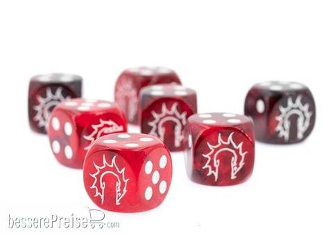 Para Bellum PBW6600 - Conquest First Blood Logo on Dark Red/Black Marbled Dice - 24 per pack | Tabletop