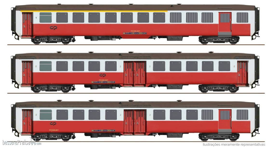 Set 3 Carr. (1 classe salão c/ furgão + 2 classe salão + 2 classe salão c/ furgão) Ep. IV