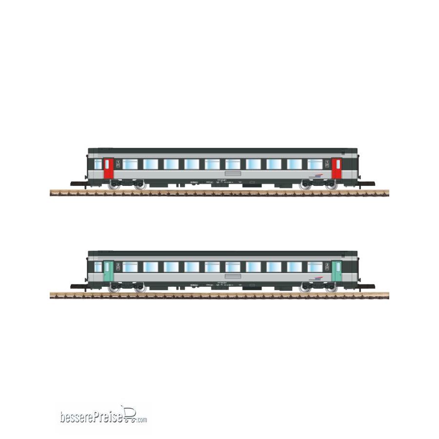 Set mit 2 CORAIL SNCF Personenwagen x2 – Nouvelle-Deco-Lackierung – 1. Klasse + 2. Klasse