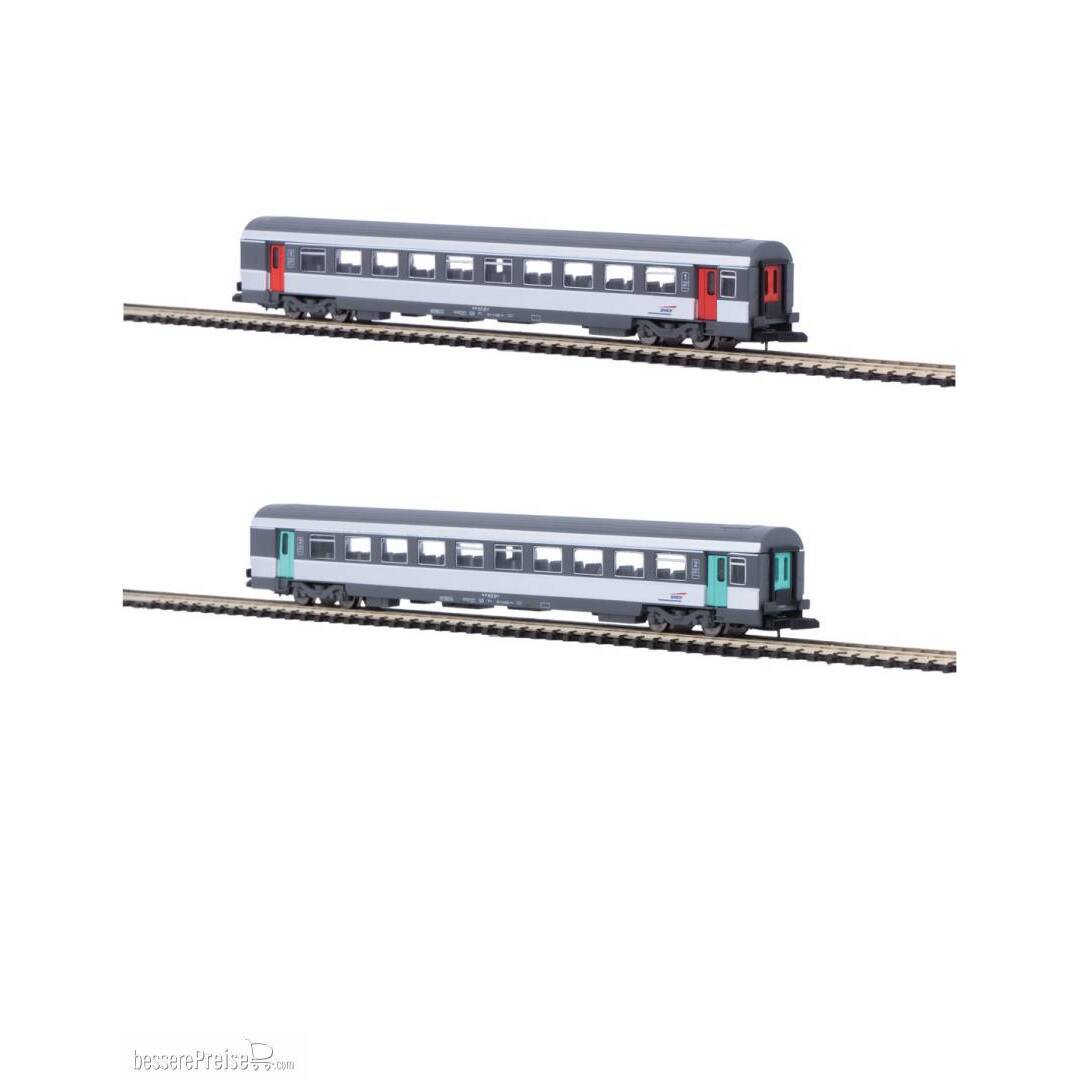 Set mit 2 CORAIL SNCF-Personenwagen in Nouvelle-Deco-Lackierung