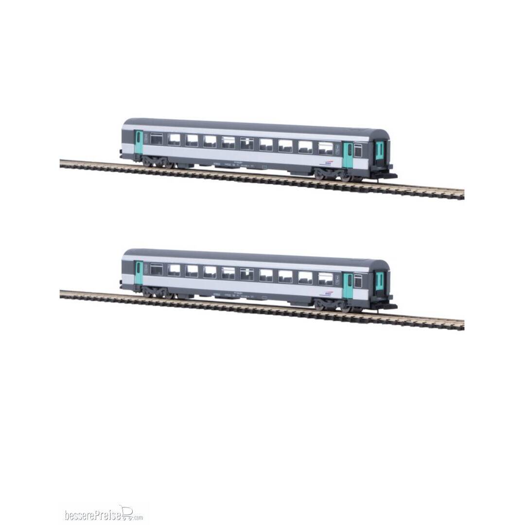 Set mit 2 CORAIL SNCF-Personenwagen in Nouvelle-Deco-Lackierung