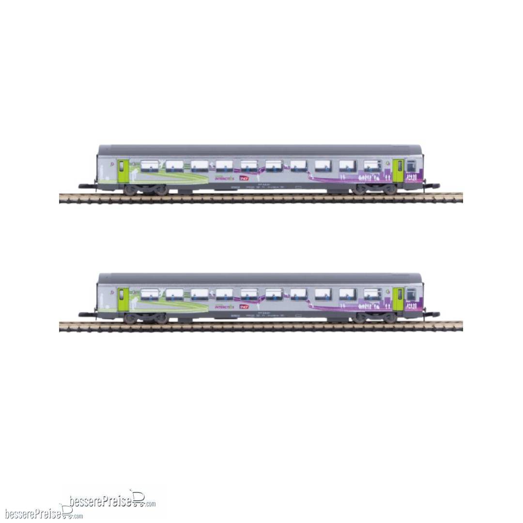 Set mit 2 CORAIL VTU-Wagen in Intercités-Lackierung – 2x2. Klasse