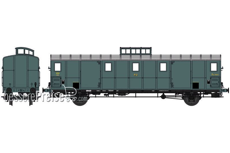 LUGGAGE CAR OCEM 29 PO, Cushion wheelboxes, Era II - DCC Sound