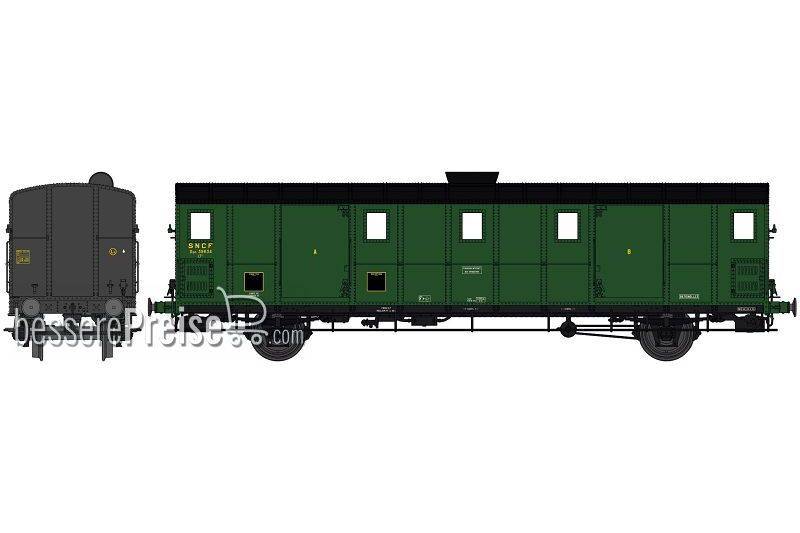 LUGGAGE CAR OCEM 29, black roof, Cushion wheelboxes, Ep IIIA- DCC Sound
