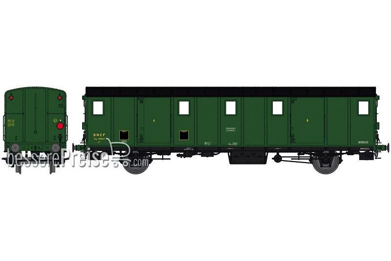 LUGGAGE CAR OCEM 29 Functional Lights, black roof, 3 Lights, Cushion wheelboxes, Era IIIA- DCC Sound
