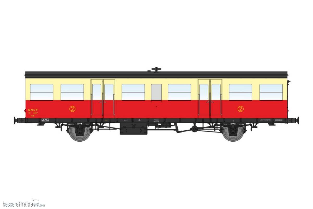 Southwest Car, long gutters, modern lantern holder, Red and Cream Railcar Era III B