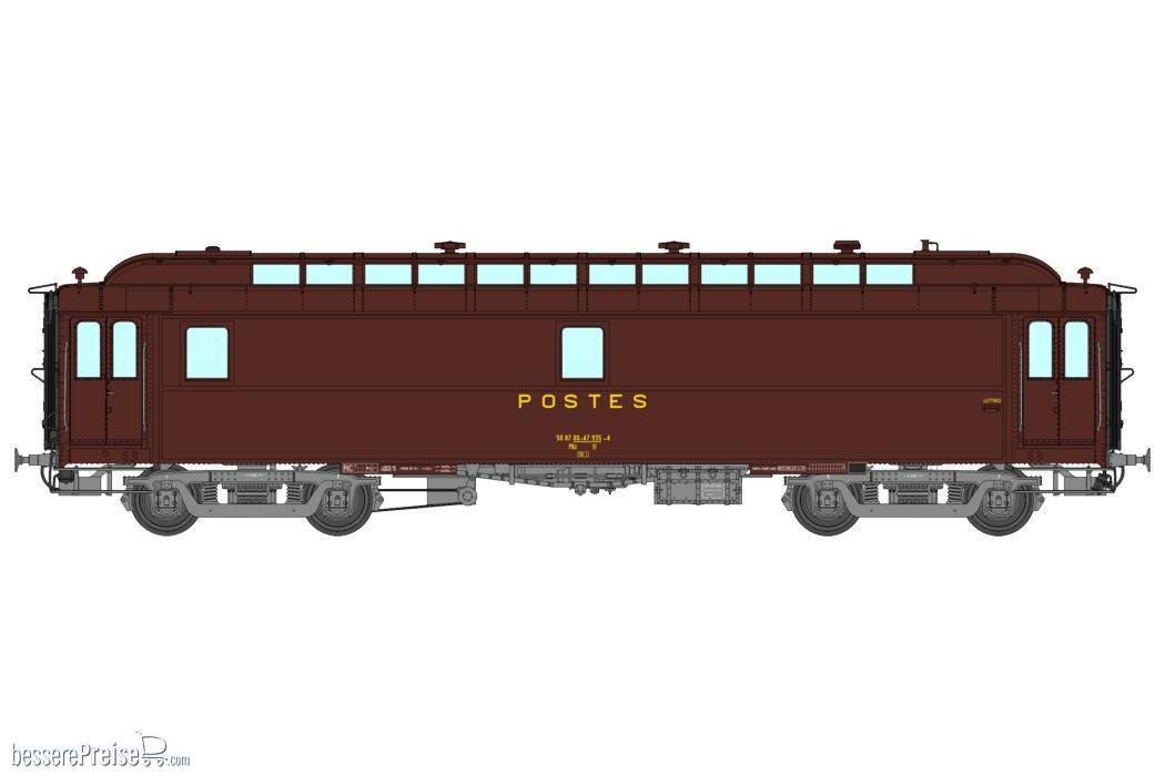 POSTAL OCEM 16 m Era IV PAZ brown PTT, grey frame, bogie Y2, N° 50 87 00 47 935-4