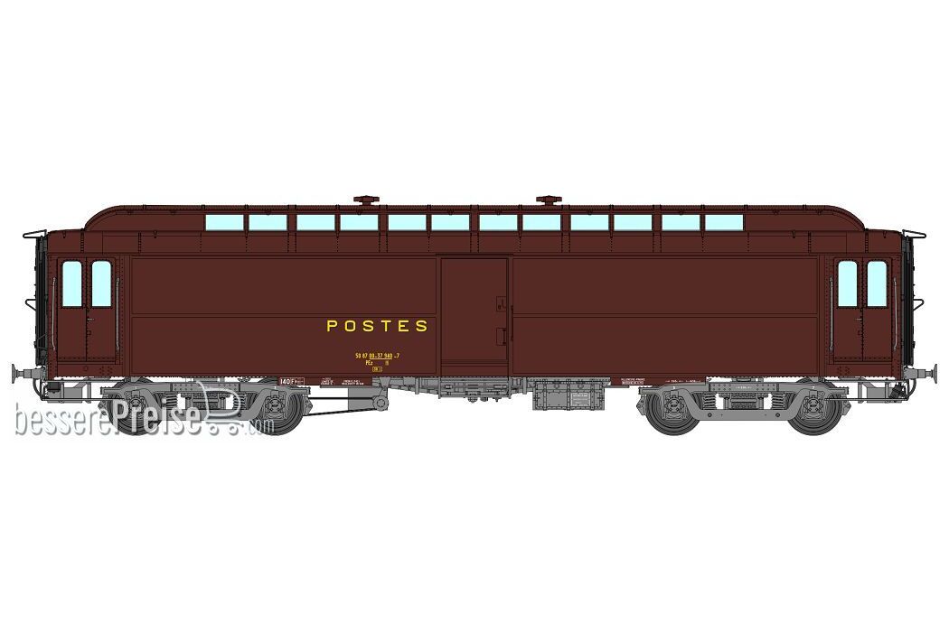 ALLEGE PANTIN 16 m Era IV PEZ brown PTT, grey frame, bogie Y2, N° 50 87 00-37 940-7