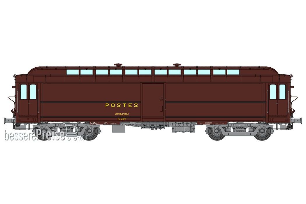 ALLEGE PANTIN 16 m Era IV PEZ brown PTT, grey frame, rubber protect, bogie Y2, N° 50 87 00-47 939-9