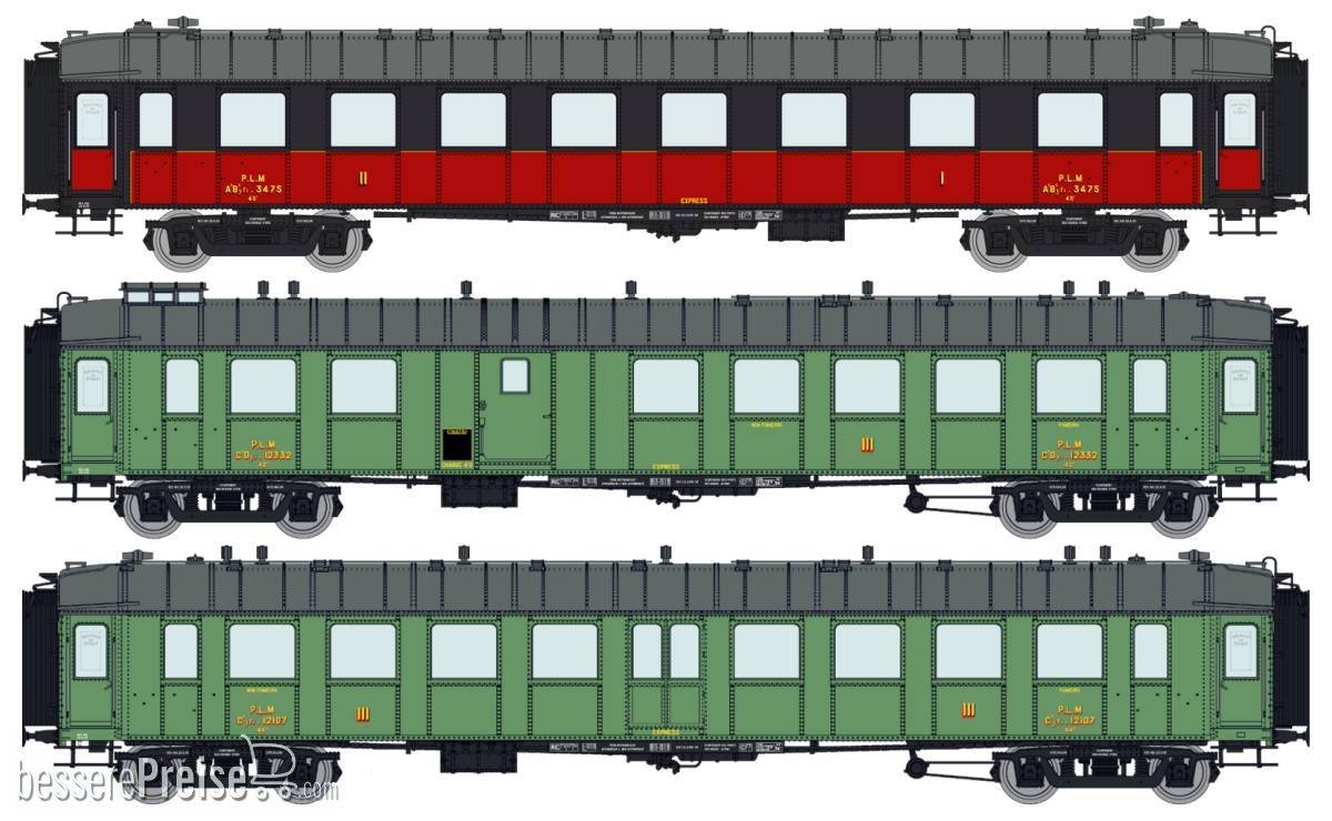 SET of 3 OCEM RA Cars PLM Era II (A3B5yfi 3475 / C4Dyi 12332 / C 9yfi 12107) RERUN
