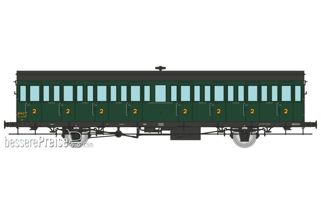 Southwest Car, 15 meters 2nd class compartment coach ex-MIDI, B8t n° 47913, Ep.IIIB