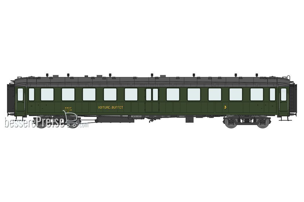 BACALAN Coach Buffet C4s12419 SNCF Ep.IIIA black roof, ladders