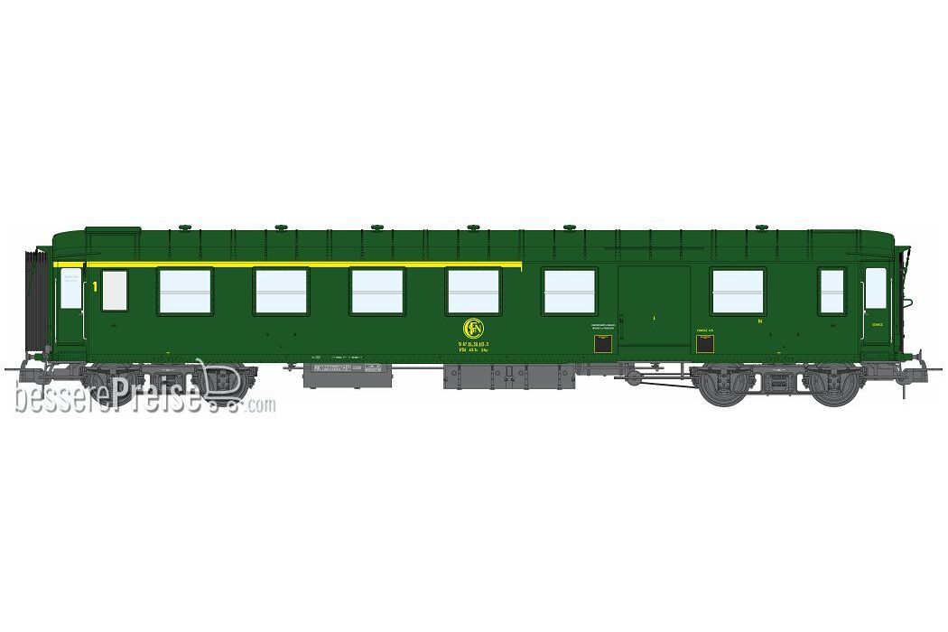 Metallic Cars Ex-PLM, A4D N°51 87 81-30 413-5, end of convoy lights, Green 301, SNCF Era IV,Round Logo - Functional Lights