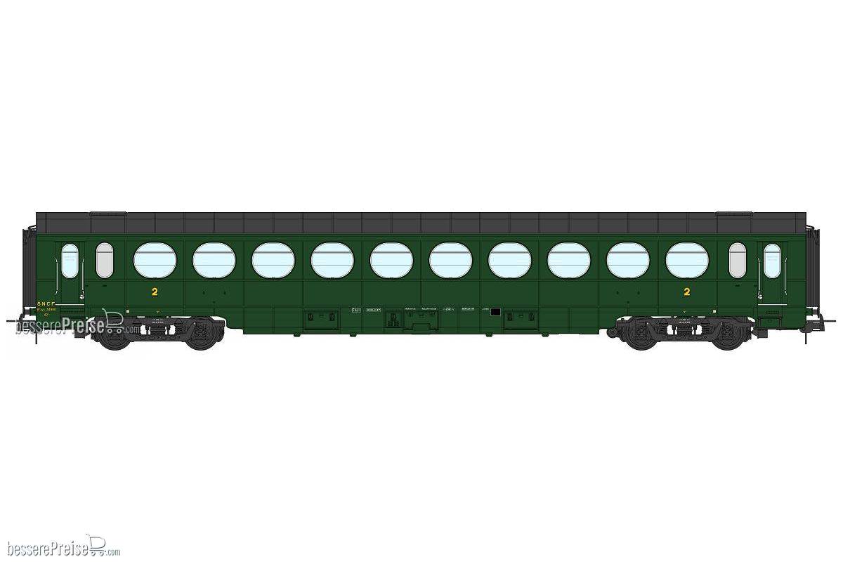 SNCF Leichtstahlwagen 2.Klasse B10 grün306 Ep.III - mit Innenbeleuchtung