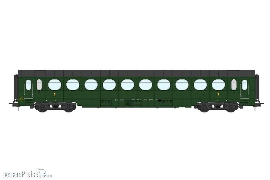 SNCF Leichtstahlwagen 2.Klasse B10 grün306 Ep.III - mit Innenbeleuchtung