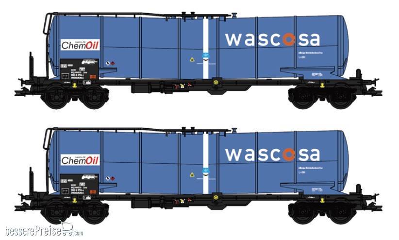 2-teilige Set Kesselwagen Wascosa - "Chemoil" - DC 2-Leiter Gleichstom - Ep.VI