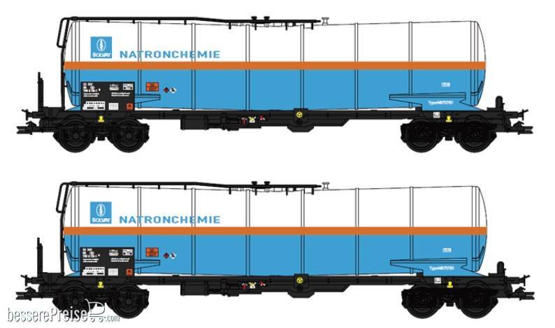 2-teilige Set SNCB Kesselwagen "Solvay - Natronchemie" - DC 2-Leiter Gleichstom - Ep.V