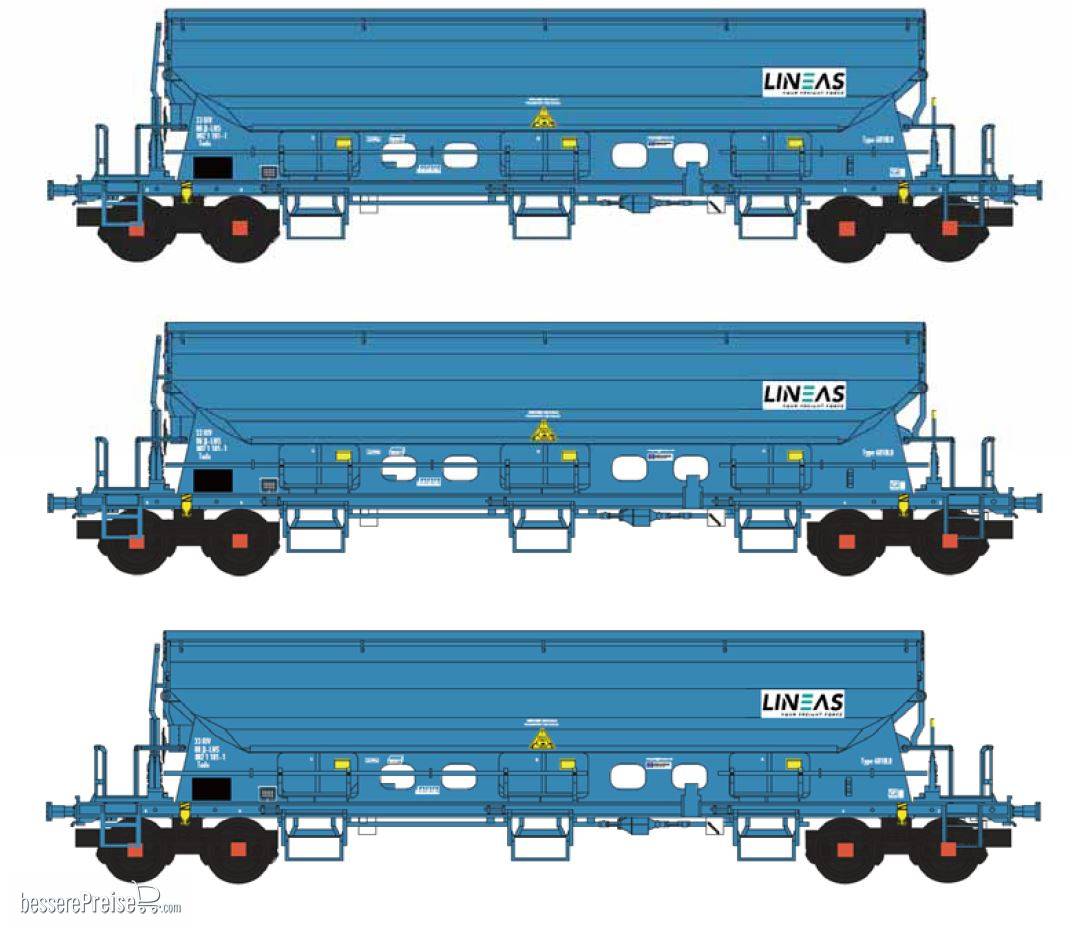 Set mit 3 B-LNS GetreideWagen LINEAS - Ep.V-VI