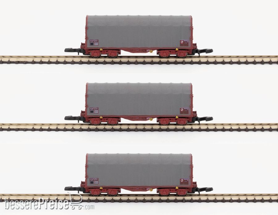 3teiliges Set Schiebeplanenwagen – ohne Logo – Spur Z - Ep.IV-V