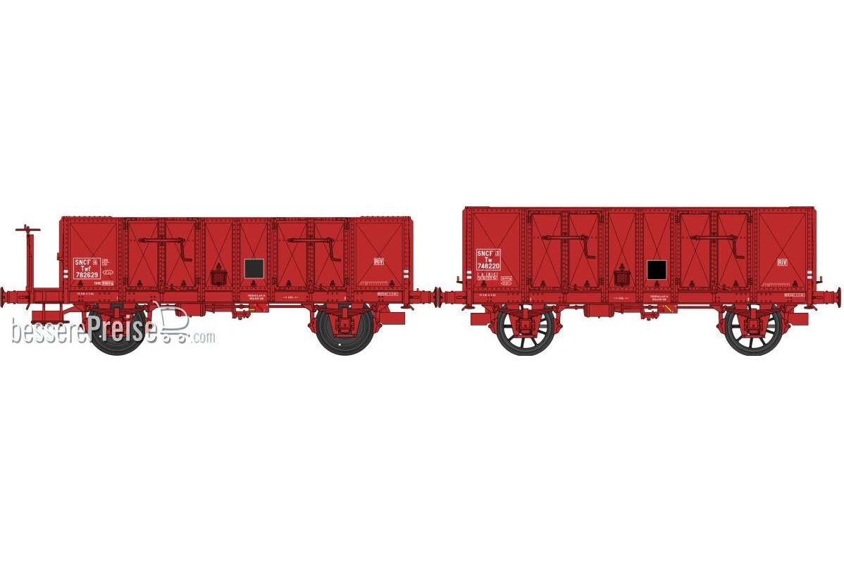 SET of 2 OCEM 29 Gondola Red Brown SNCF Era III