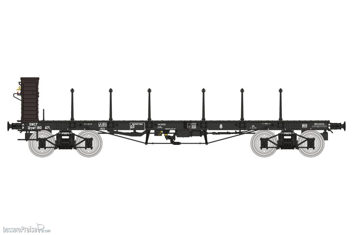 FLAT WAGON TP long ranchers and Brakesman Home n° Qrywf 180471 SNCF Era III B