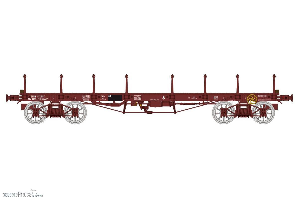 FLAT WAGON TP short ranchers N° 21 87 387 8 895-7 Rkmmp5-31 SNCF Era IV