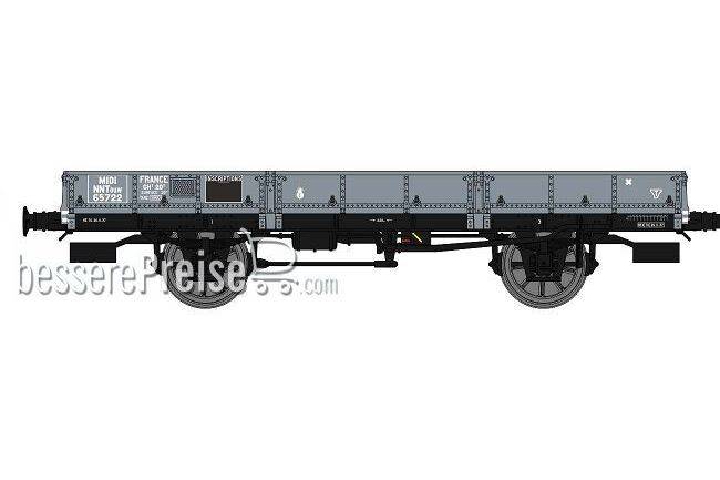 OCEM 29 FLAT Wagon Grey MIDI NNTouw 65722 Lever brake, Spoked wheels Era II