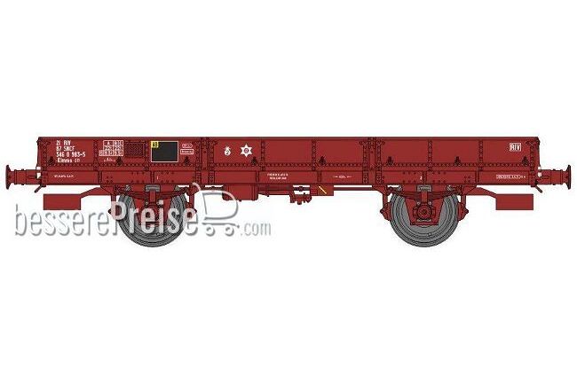 OCEM 29 FLAT Wagon Brown UIC SNCF N°21 87 346 0 983-5 Braked, Plain wheels Era IV