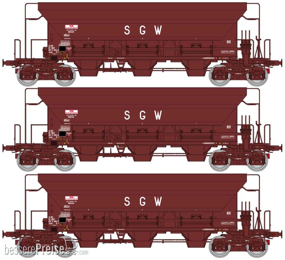 SET of 3 HOPPER F70 Eads « SGW » Era IV (N° 821 87 057 3 856-3 / 21 87 057 4 308-4 & 21 87 057 4 905-7)