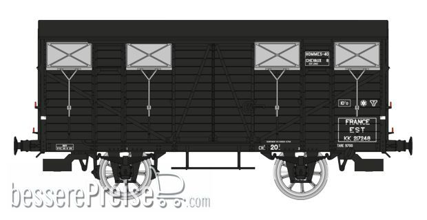 CLOSED Wagon OCEM 19, N°KK 217248, spoked wheels, closed shutters, EAST Era II
