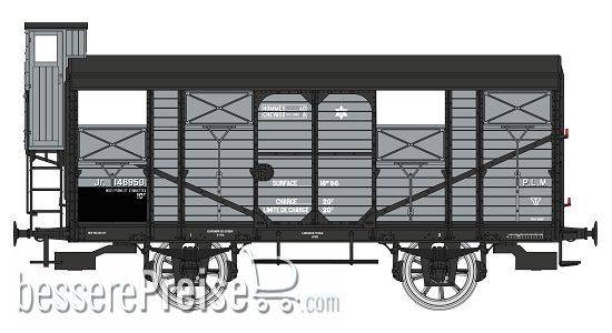 PLM 20 T Closed Wagon, N° KKwf 148950 with brakesman home, PLMI Era II