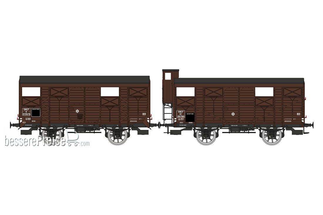 REE Modeles WB-701 SNCF gedeckte Güterwagen-Set 2-tlg Ep.3b