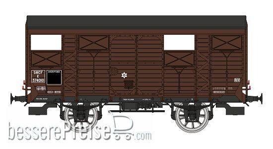 PLM 20 T Closed Wagon brown, N° K 374010 with Z body reinforcements, SNCF Era III B