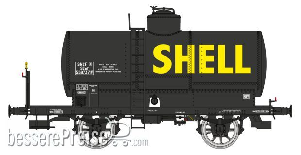 Tank Wagon SHELL, Black, SNCF Era III