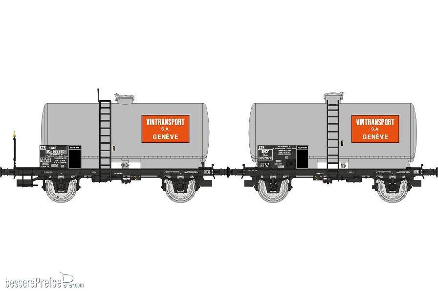 Set de 2 citernes VINTRANSPORT GENEVE, Alu, black frame, SNCF Era III