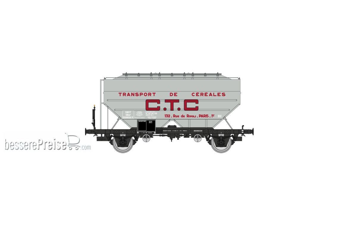 Grain wagon CTC, grey, black frame, Era III